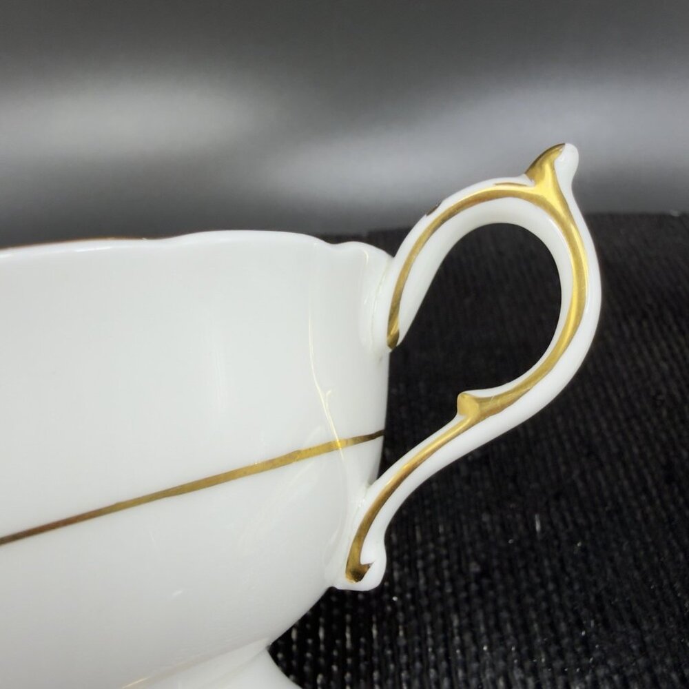 Antique Paragon Cabbage Rose Tea Cup and Saucer Set Heavy Gold Pattern England - Picture 11 of 16